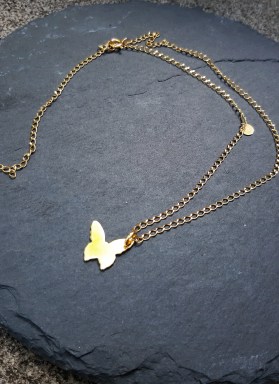  Butterfly-Halskette- 24K vergoldet 